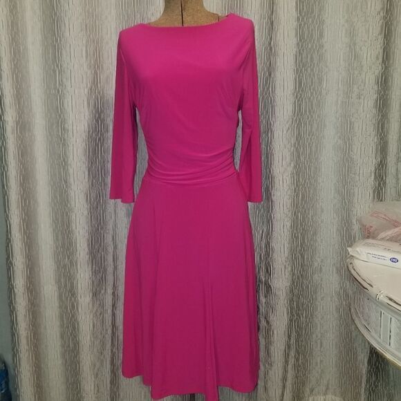 Rekucci Women's Flippy Fit N' Flare Dress with 3/4 Sleeves - Picture 9 of 14